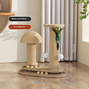 Solid Wood Cat Turntable Scratching Post Durable Toy