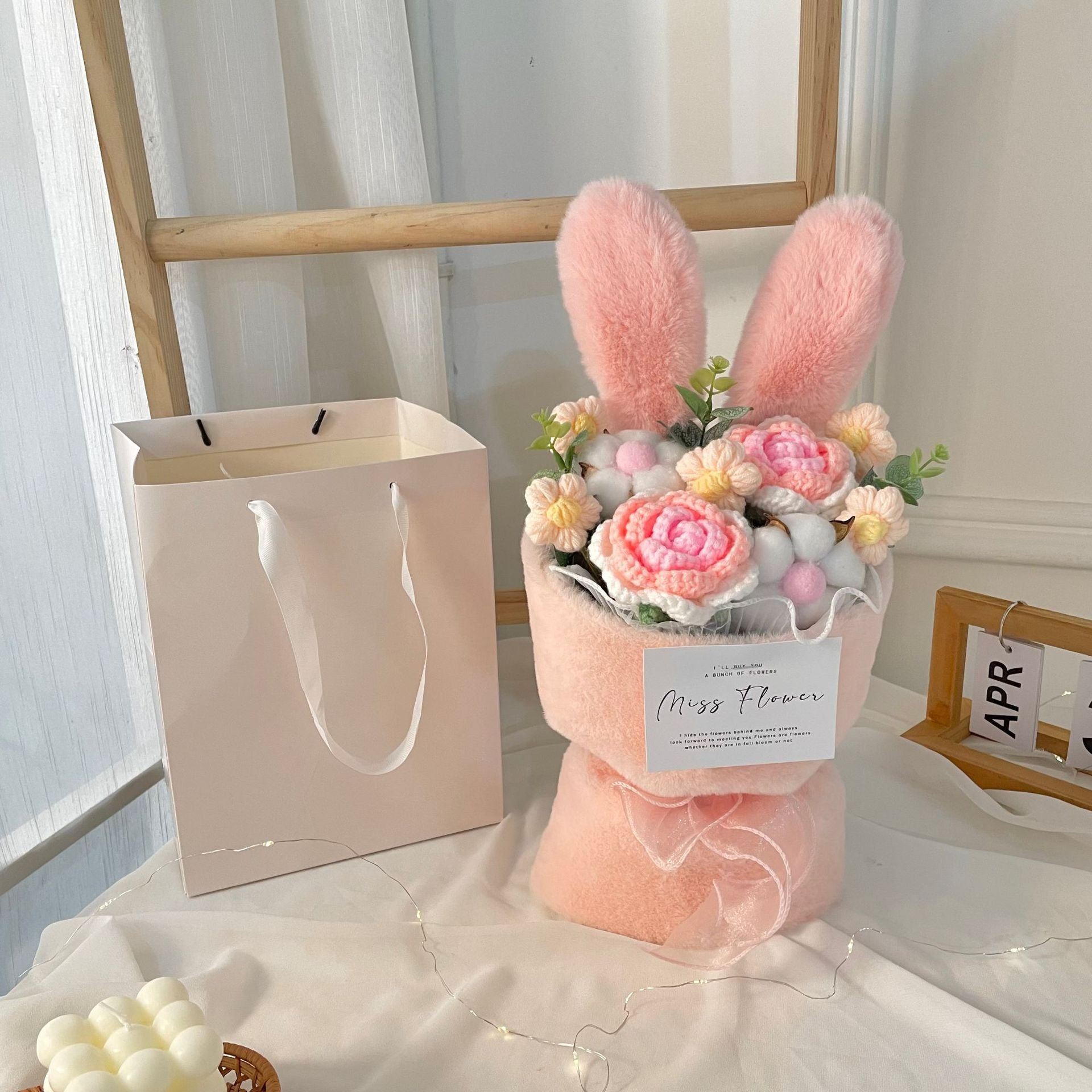 Rabbit Ears Bouquet Knitted Flower Doll Gift