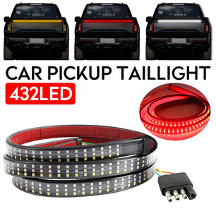 Three-row pickup truck taillight belt