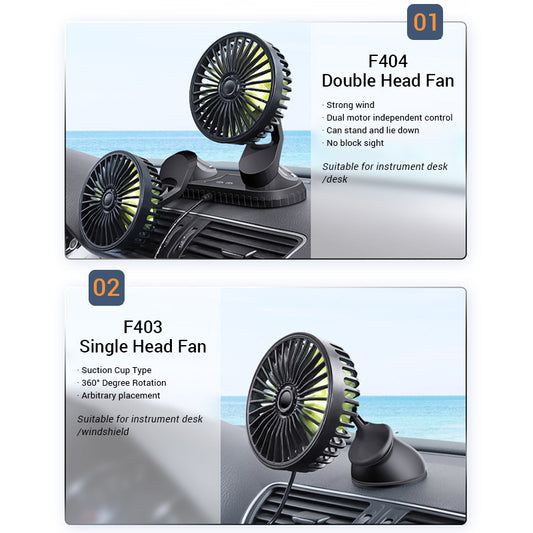 12V-24V USB Car Fan For Dashboard Air Circulation Fans ABS Three Speeds Summer Cooling Fan