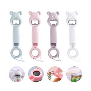 New Cute Multifunction Jar Can Beer Bottle Opener Manual Bottle Opener 4 In 1 Multifunctional Topless Can Opener Kitchen Gadget Bar Tool Accessories