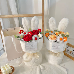 Rabbit Ears Bouquet Knitted Flower Doll Gift