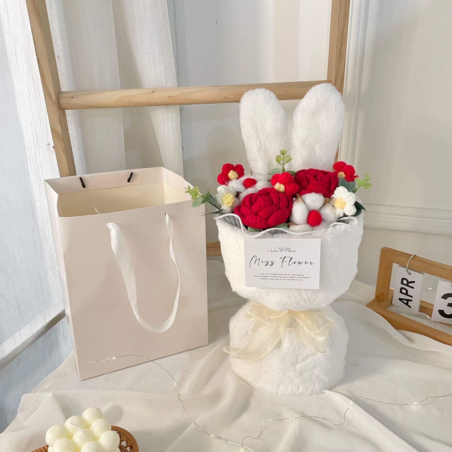 Rabbit Ears Bouquet Knitted Flower Doll Gift